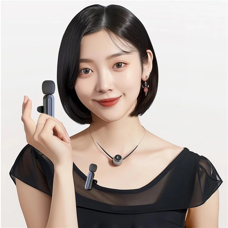 SX25 Type C Interface Lavalier Microphone Noise Reduction Clip On Wireless Mic for Live Streaming