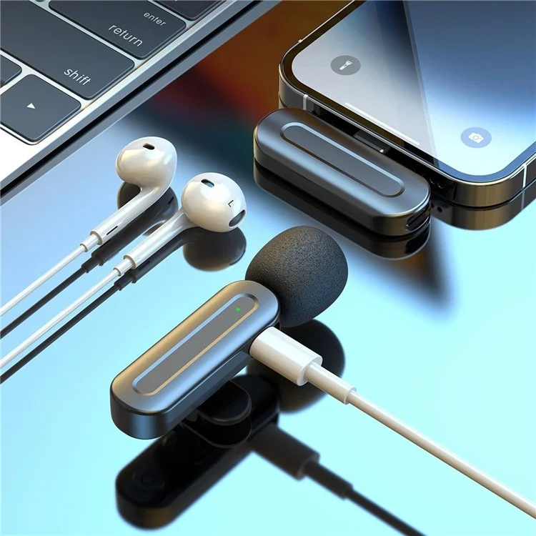 SX25 Type C Interface Noise Reduction Wireless Lavalier Microphone for Live Streaming, 2 Mic + 1 Receiver