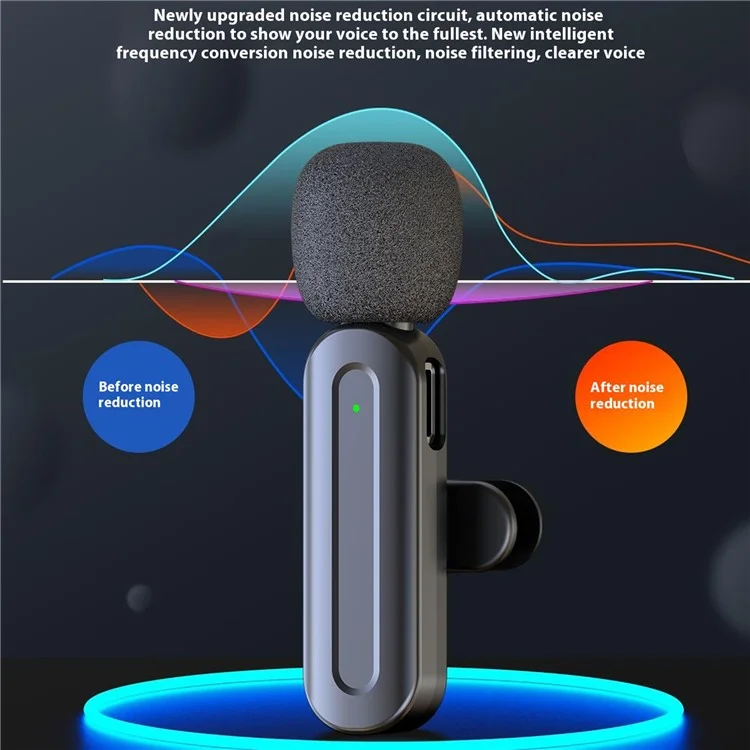 SX25 Type C Interface Noise Reduction Wireless Lavalier Microphone for Live Streaming, 2 Mic + 1 Receiver
