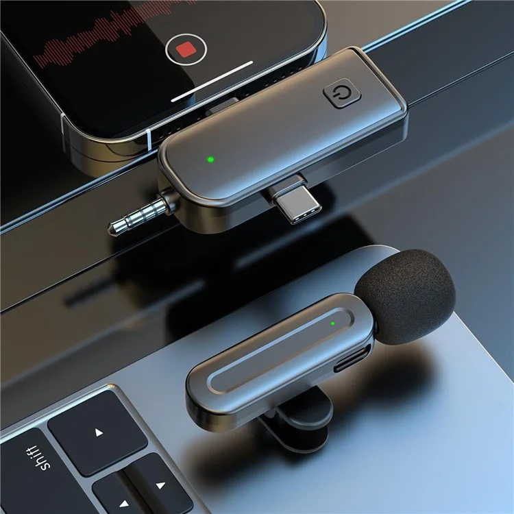 SX26 iP / Type C / 3,5 mm Micrófono Lavalier 3 en 1 con Reducción de Ruido y Monitoreo en Tiempo Real Inalámbrico
