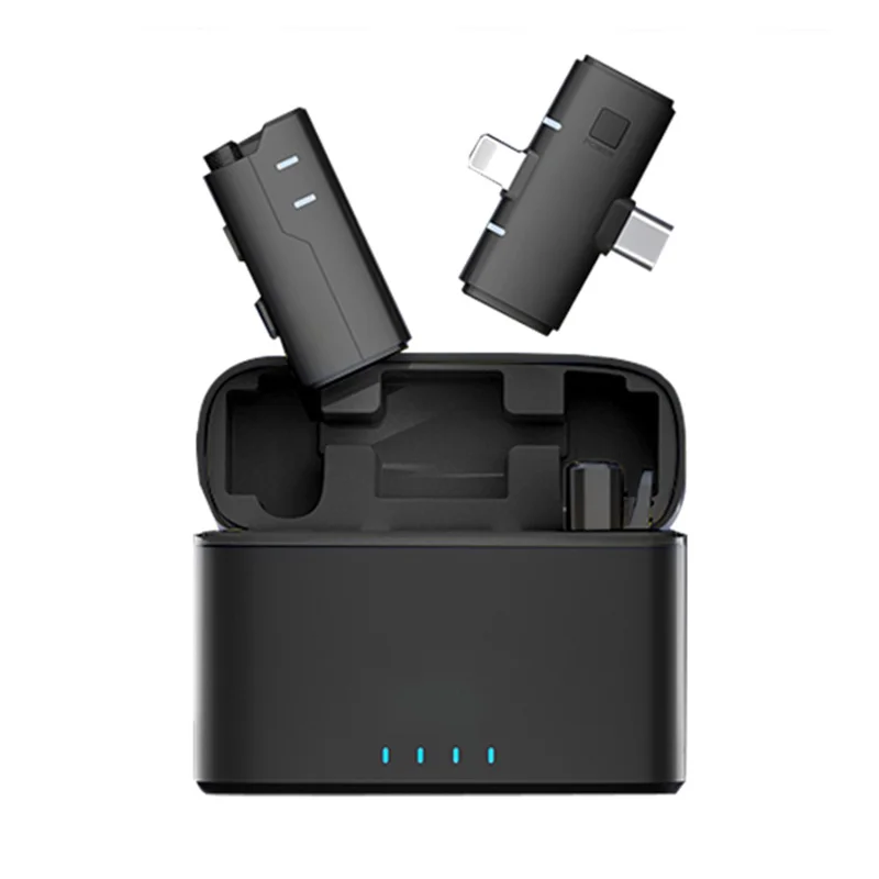 SX80 Noise Reduction Real Time Monitoring Lavalier Microphone with Type C + iP 2 In 1 Receiver