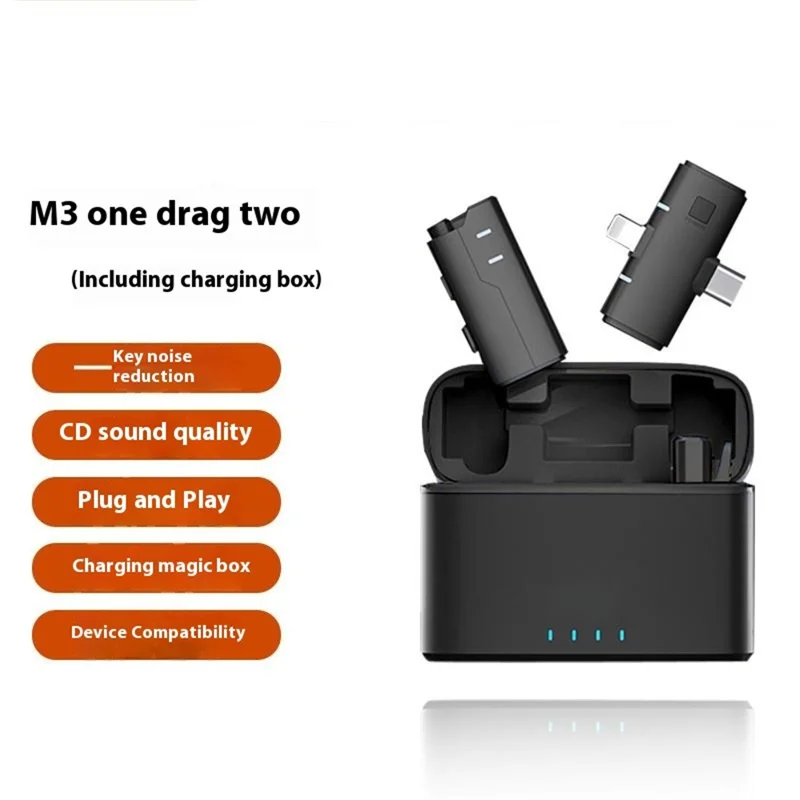 SX80 Noise Reduction Real Time Monitoring Lavalier Microphone with Type C + iP 2 In 1 Receiver