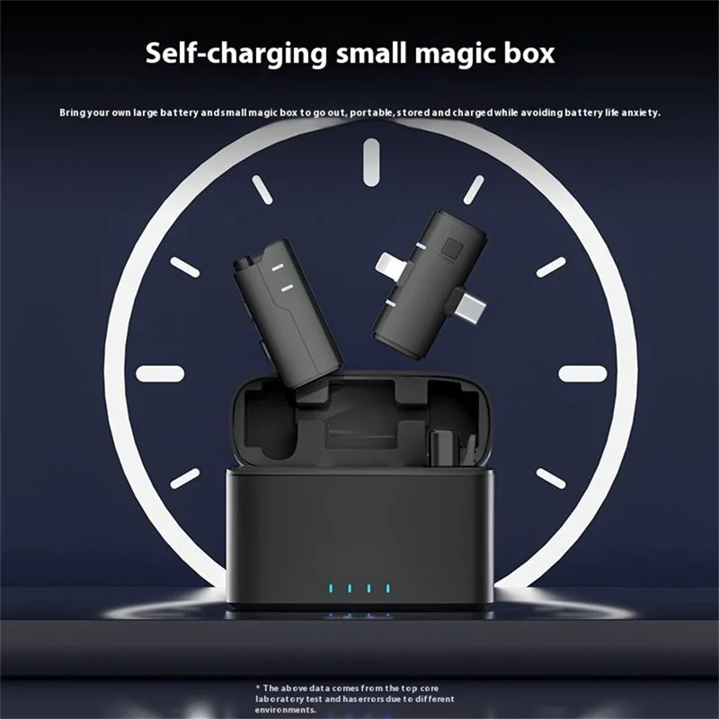 SX80 Noise Reduction Real Time Monitoring Lavalier Microphone with Type C + iP 2 In 1 Receiver