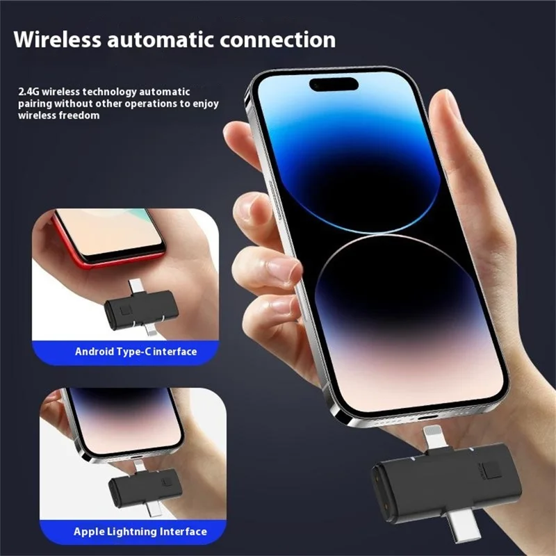 SX80 Noise Reduction Real Time Monitoring Lavalier Microphone with Type C + iP 2 In 1 Receiver