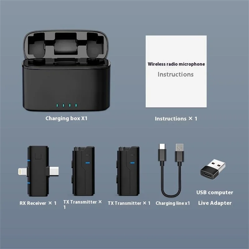 SX80 Noise Reduction Real Time Monitoring Lavalier Microphone with Type C + iP 2 In 1 Receiver