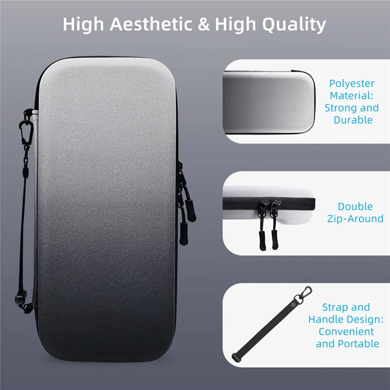 JYS JYS-NS2283 For Nintendo Switch 2 Game Console Carrying Case EVA Protective Storage Bag with Game Card Slots - Black+White