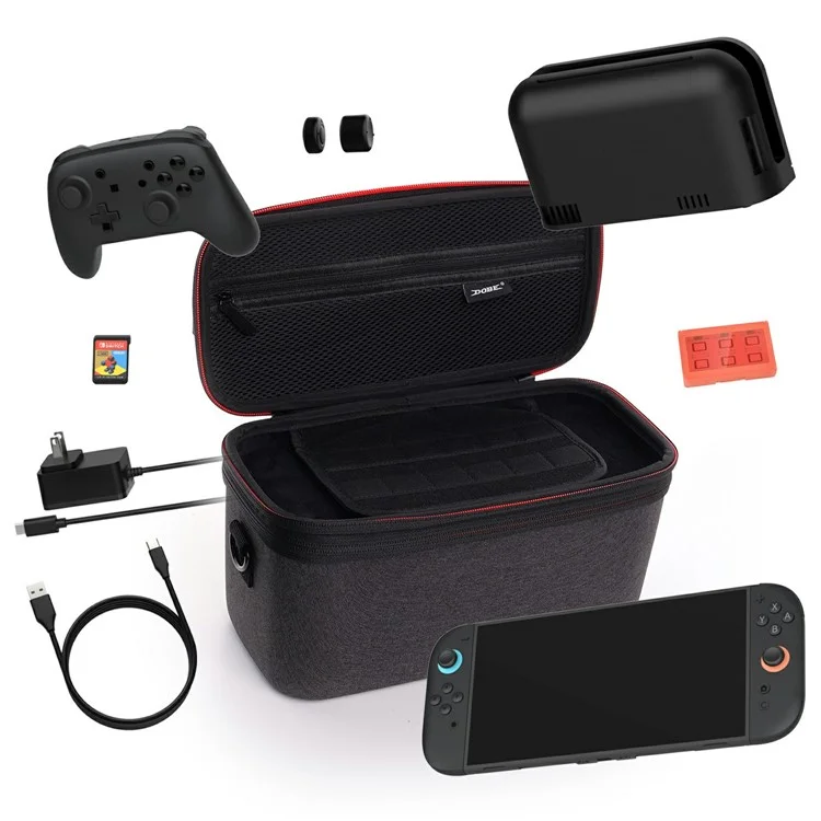 DOBE TNS-3175 For Nintendo Switch 2 Console Carrying Case EVA Crossbody Bag with Game Card Storage Box