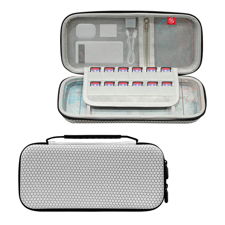 JYS JYS-NS2259 For Nintendo Switch 2 Carrying Case EVA Hard Shell Storage Bag with Game Card Slots - White