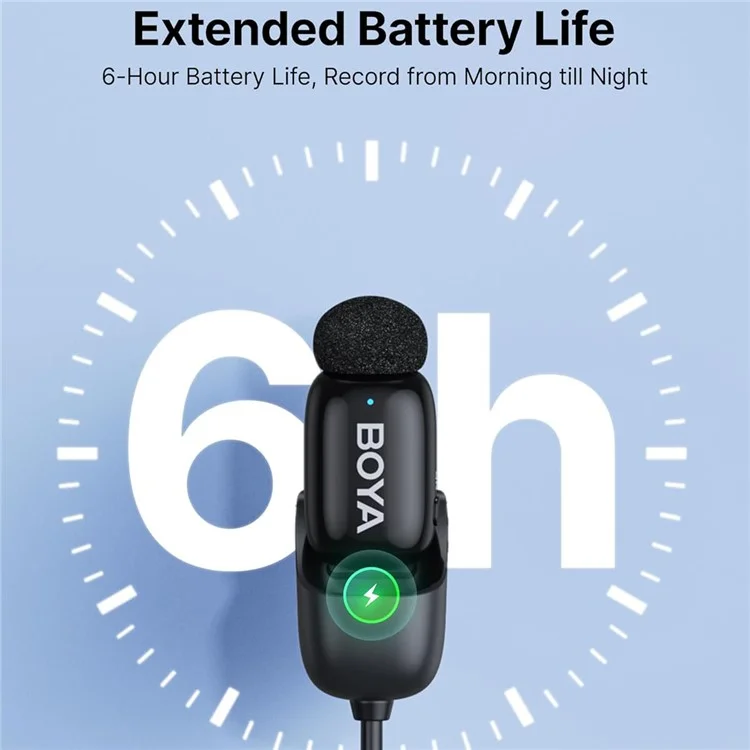 BOYA Mini-05 Microfone Lapela Sem Fio Mini Redutor de Ruído de IA Mudador de Voz, 2 Transmissores + 1 Receptor USB-C