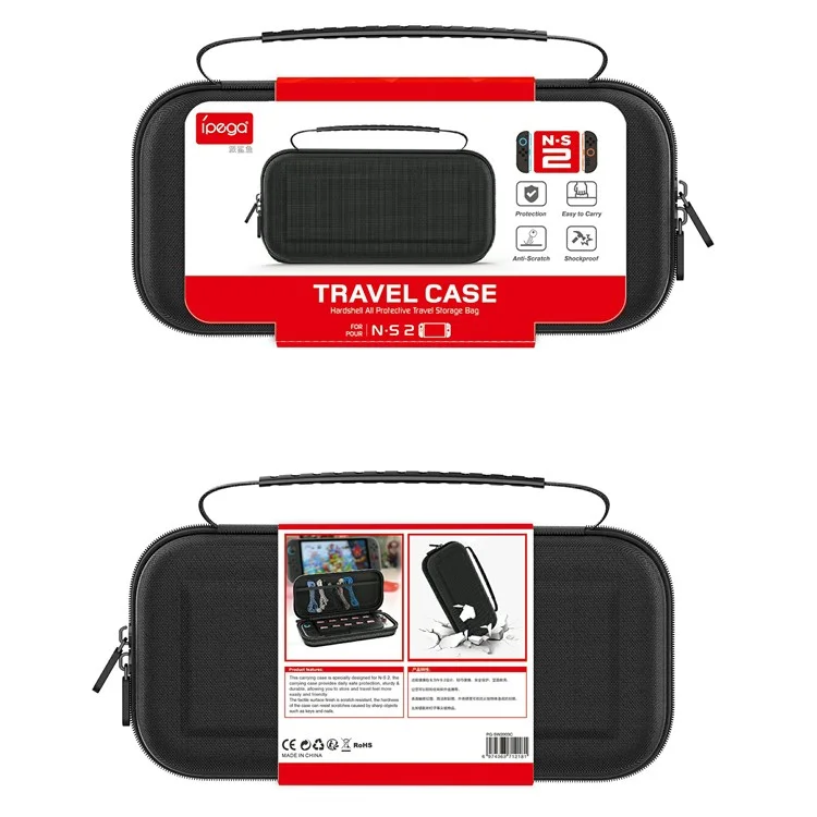 IPEGA PG-SW2003 For Nintendo Switch 2 EVA Carrying Case Portable Hard Shell Storage Bag - Black