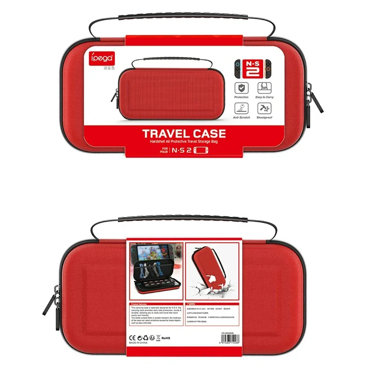 IPEGA PG-SW2003 For Nintendo Switch 2 EVA Carrying Case Portable Hard Shell Storage Bag - Red