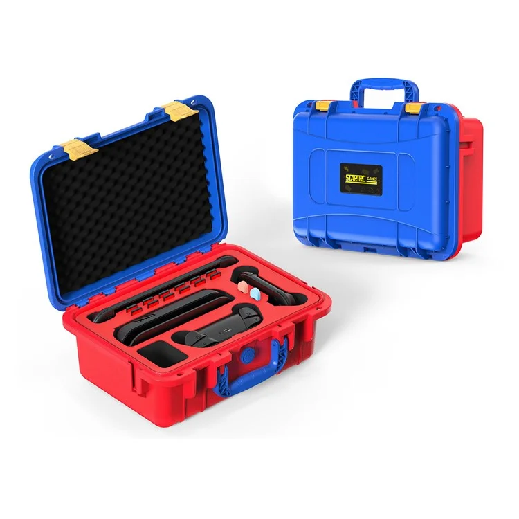 STARTRC JUEGOS Estuche de Almacenamiento para Nintendo Switch 2 ABS Impermeable Portátil con Correa de Hombro - Naranja / Azul