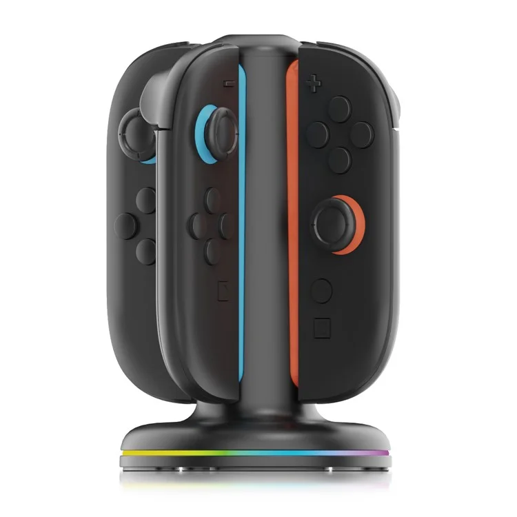 Base de carga IPEGA PG-SW2052 para mandos Joy-Con de Nintendo Switch con 4 ranuras y luz ambiental