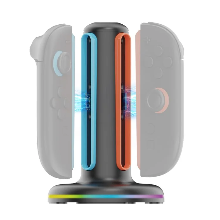 Base de carga IPEGA PG-SW2052 para mandos Joy-Con de Nintendo Switch con 4 ranuras y luz ambiental
