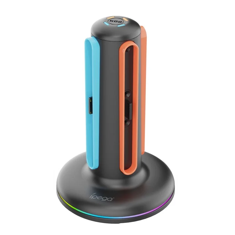 Base de carga IPEGA PG-SW2052 para mandos Joy-Con de Nintendo Switch con 4 ranuras y luz ambiental