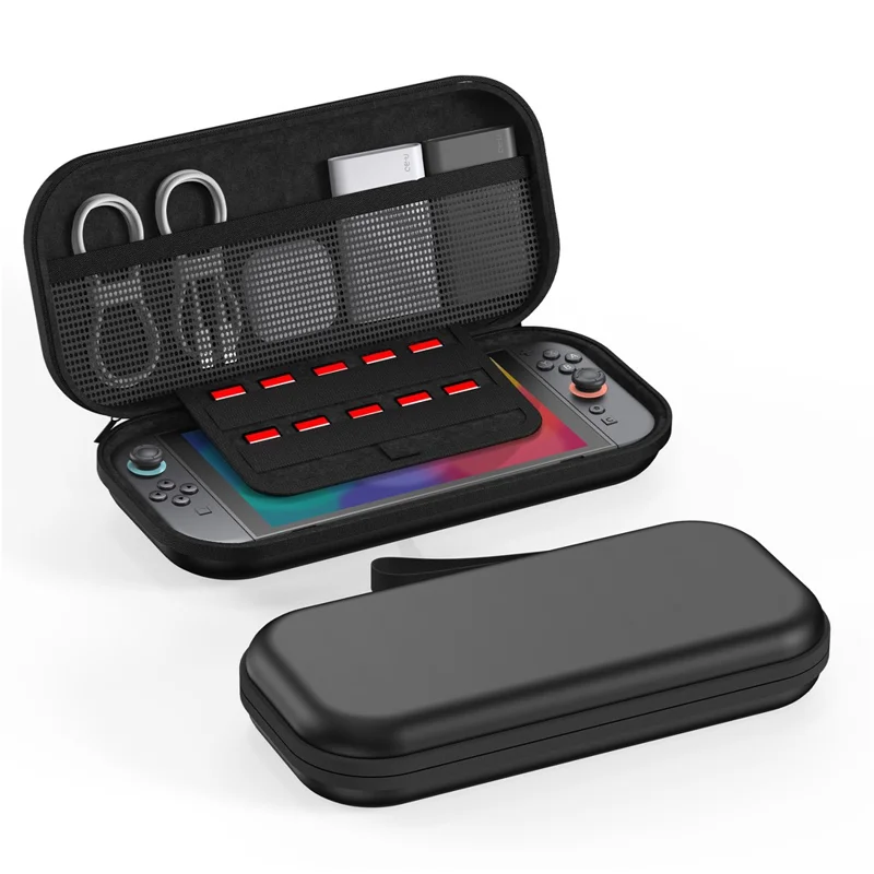 STARTRC GAMES For Nintendo Switch 2 Carrying Case Storage Bag Protective Cover with Game Card Slots - Black  /  Without Logo