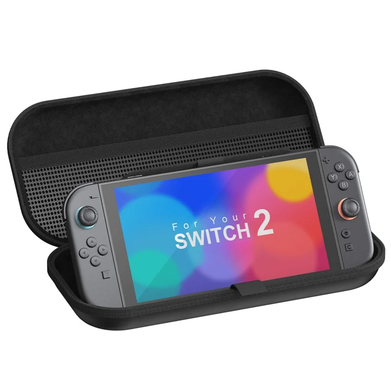 STARTRC GAMES For Nintendo Switch 2 Carrying Case Storage Bag Protective Cover with Game Card Slots - Black  /  Without Logo