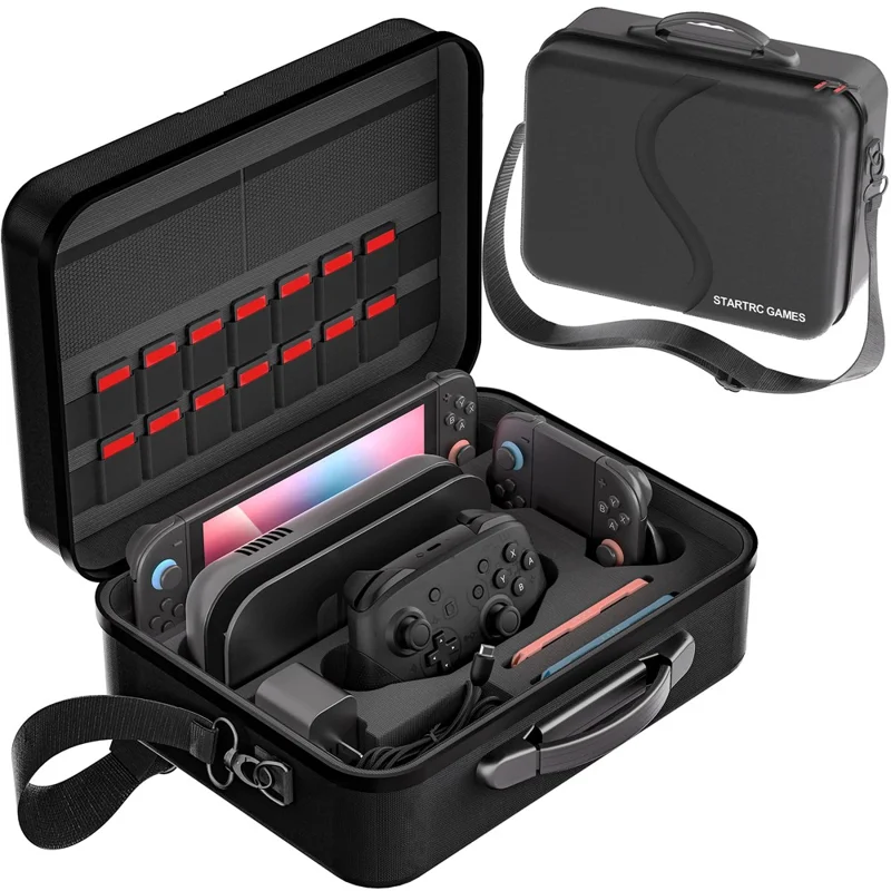 STARTRC SPIELE Für Nintendo Switch 2 Aufbewahrungskoffer Multifunktionale Reisetasche mit Schultergurt - Schwarz
