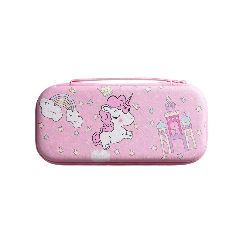 Custodia per Nintendo Switch 2 con Borsa Portaoggetti con Chiusura a Cerniera e Motivo Castello di Cavallo Arcobaleno Carino