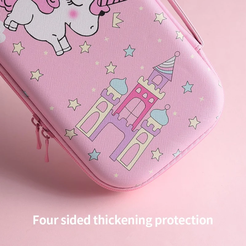 Custodia per Nintendo Switch 2 con Borsa Portaoggetti con Chiusura a Cerniera e Motivo Castello di Cavallo Arcobaleno Carino