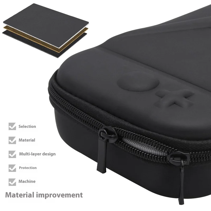 For Nintendo Switch 2 Console Storage Case EVA Leather Bag with Controller Protective Cover - Black + Blue / Red