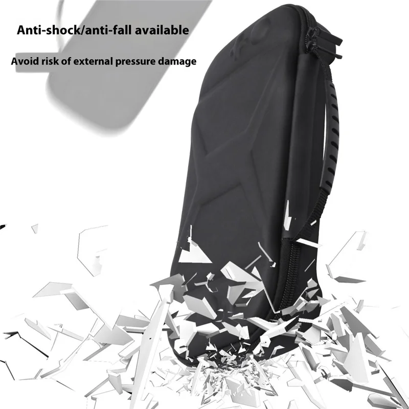 For Nintendo Switch 2 Console Storage Case EVA Leather Bag with Controller Protective Cover - Black + Blue / Orange