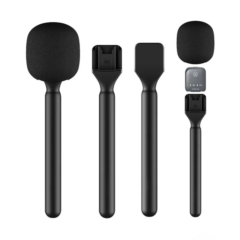 XWJ70 Micrófono de Mano Profesional con Brazo para Grabación de Entrevistas, Compatible con Micrófonos Inalámbricos de Solapa - Negro