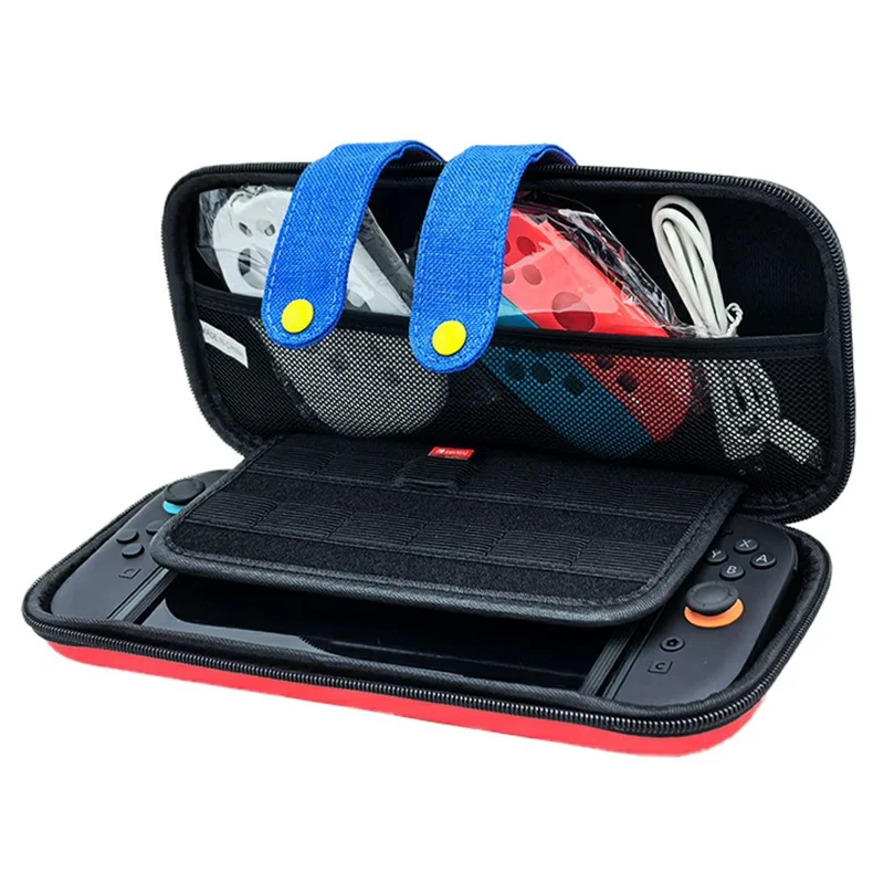 Set de Funda Protectora para Nintendo Switch 2 con 6 Accesorios de Juego, Kit de Almacenamiento con Protector de Pantalla y Fundas para Joysticks - Rojo