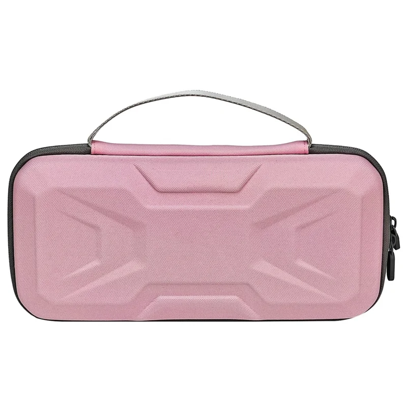 For Nintendo Switch 2 Console Mecha Style EVA Carrying Case with Cable Tie Joystick Caps Set - Pink