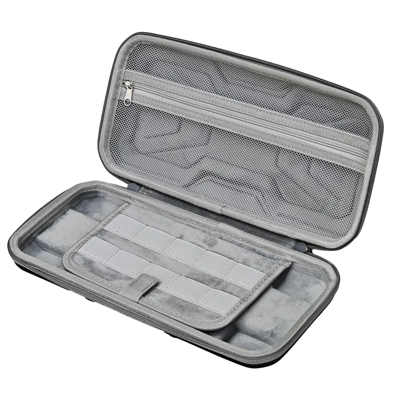 For Nintendo Switch 2 Console Mecha Style EVA Carrying Case with Cable Tie Joystick Caps Set - Pink