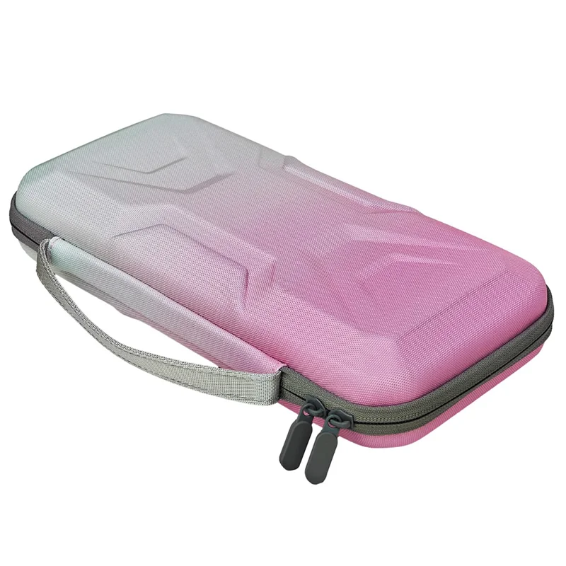 For Nintendo Switch 2 Console Mecha Style EVA Carrying Case with Cable Tie Joystick Caps Set - Pink