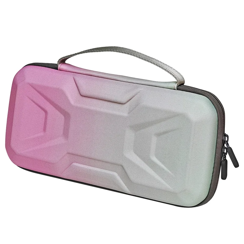 For Nintendo Switch 2 Console Mecha Style EVA Carrying Case with Cable Tie Joystick Caps Set - Pink