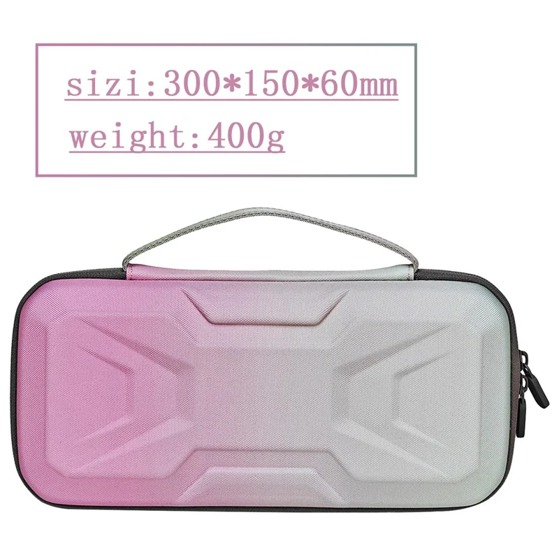 For Nintendo Switch 2 Console Mecha Style EVA Carrying Case with Cable Tie Joystick Caps Set - Pink