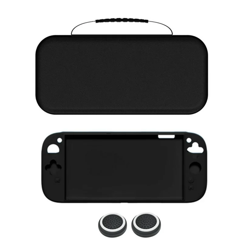 For Nintendo Switch 2 Console Storage Case Silicone Protective Cover with Joystick Caps - Black