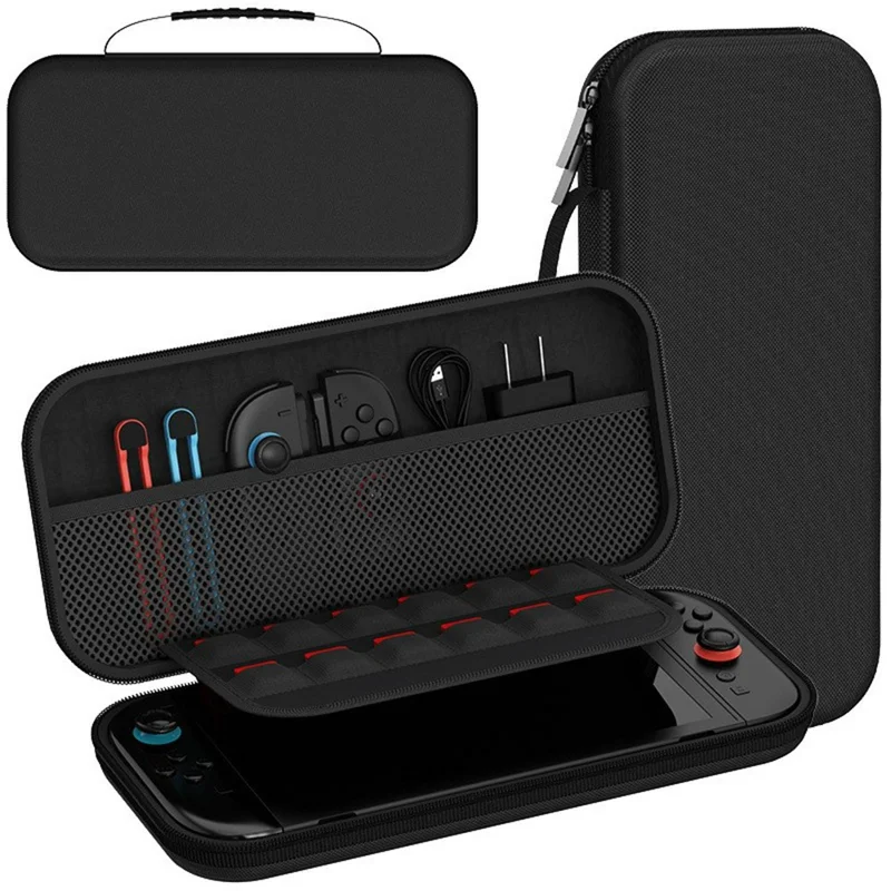 For Nintendo Switch 2 Console Storage Case Silicone Protective Cover with Joystick Caps - Black