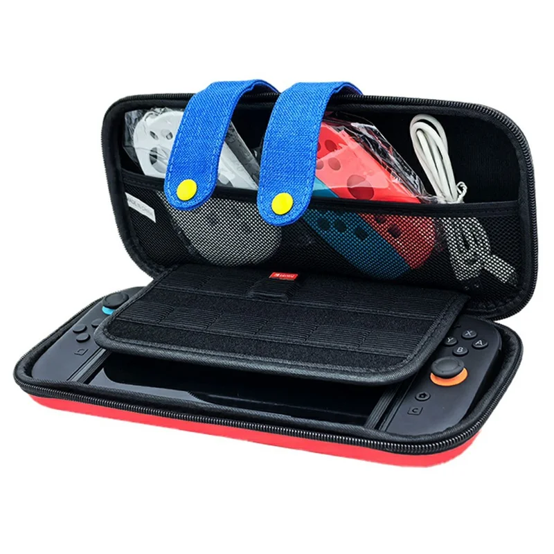 For Nintendo Switch 2 Storage Bag TPU Controller Cover Tempered Glass Screen Protector Set - Red