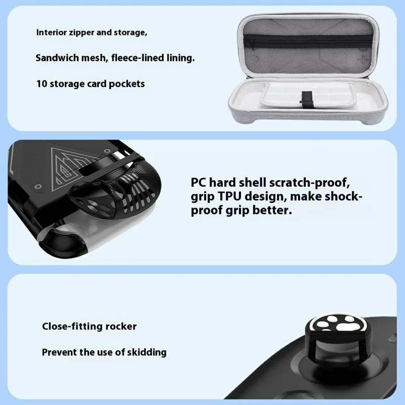 For Nintendo Switch 2 Accessory Kit Protective Shell Storage Bag Screen Protector Joystick Caps Set - Black