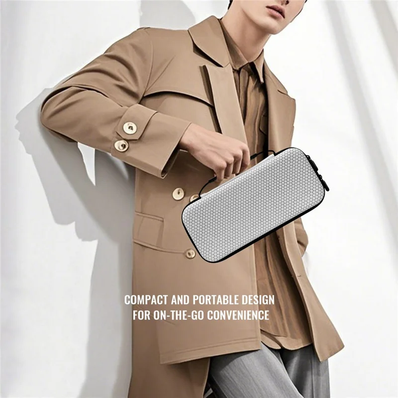 For Nintendo Switch 2 Console Storage Case Honeycomb EVA Carrying Bag with Game Card Compartment - White