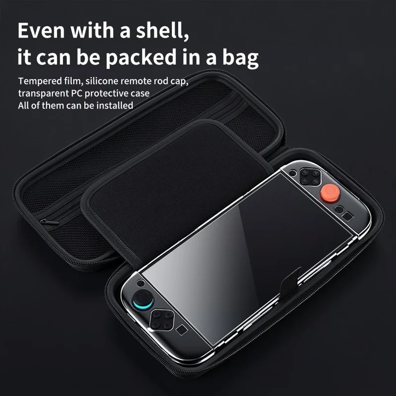 For Nintendo Switch 2 Storage Bag Kit with PC Detachable Hard Cover and Tempered Glass Films