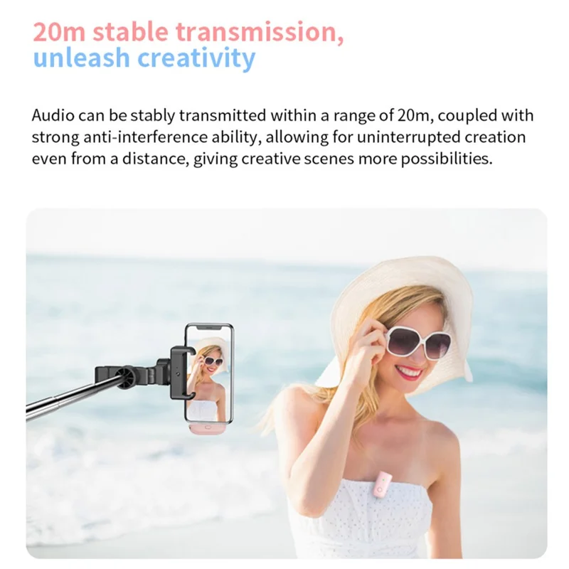Microphone Lavalier sans fil M8 avec Réduction de Bruit pour Enregistrement Vidéo - Noir