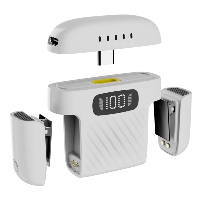 Microfono Lavalier Wireless M8 con Riduzione del Rumore per Registrazione Video - Bianco