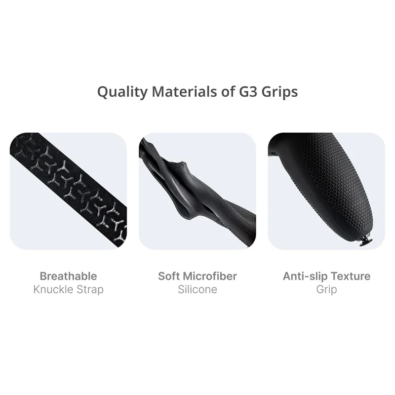 BOBOVR G3 For Meta Quest 3 / Quest 3S Controller Silicone Protective Grip Cover Set with Adjustable Knuckle Strap