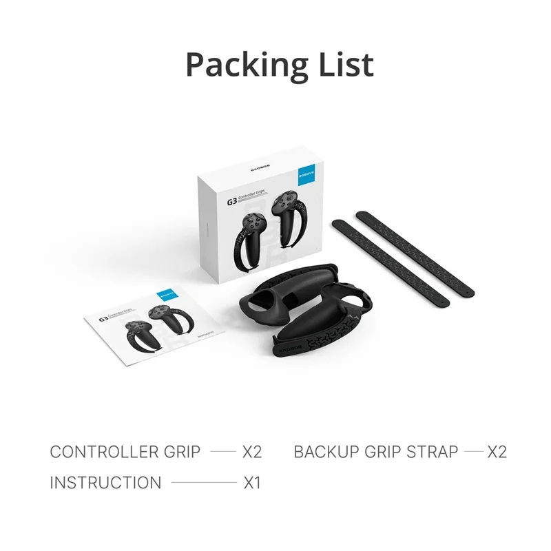 BOBOVR G3 For Meta Quest 3 / Quest 3S Controller Silicone Protective Grip Cover Set with Adjustable Knuckle Strap