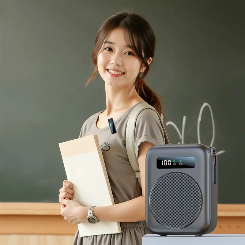 M10 Amplificatore audio wireless compatibile con Bluetooth Altoparlante con doppio microfono a revers per insegnamento, riunioni e performance - Bianco