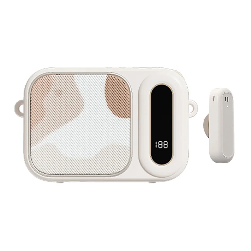 WK-01 Microfono Lavalier Wireless Bluetooth Altoparlante Amplificatore Audio per Insegnanti Riunioni Spettacoli - Bianco