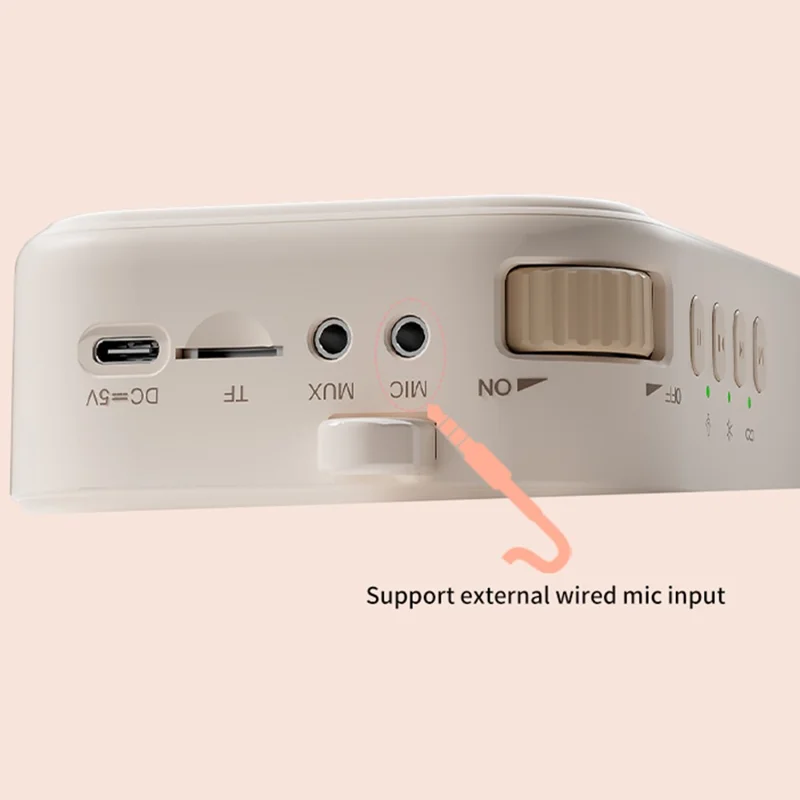WK-01 Microfono Lavalier Wireless Bluetooth Altoparlante Amplificatore Audio per Insegnanti Riunioni Spettacoli - Bianco