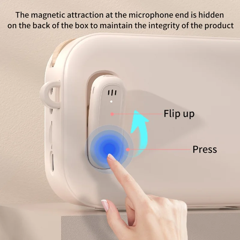 WK-01 Microfono Lavalier Wireless Bluetooth Altoparlante Amplificatore Audio per Insegnanti Riunioni Spettacoli - Bianco