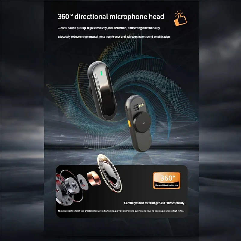 M29 Microfono wireless magnetico con clip doppio per insegnamento / conferenze / spettacoli - Nero