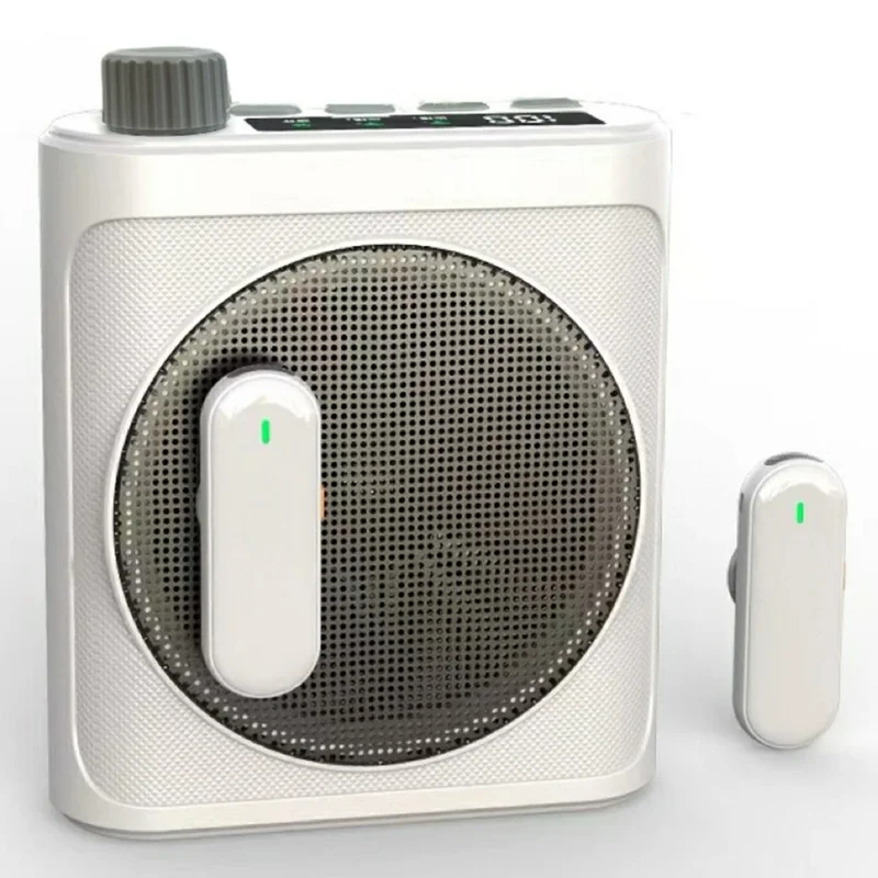 M29 Magnetic Wireless Clip-on Dual Microphone Portable Sound Amplifier for Teaching / Conferences / Performances - White