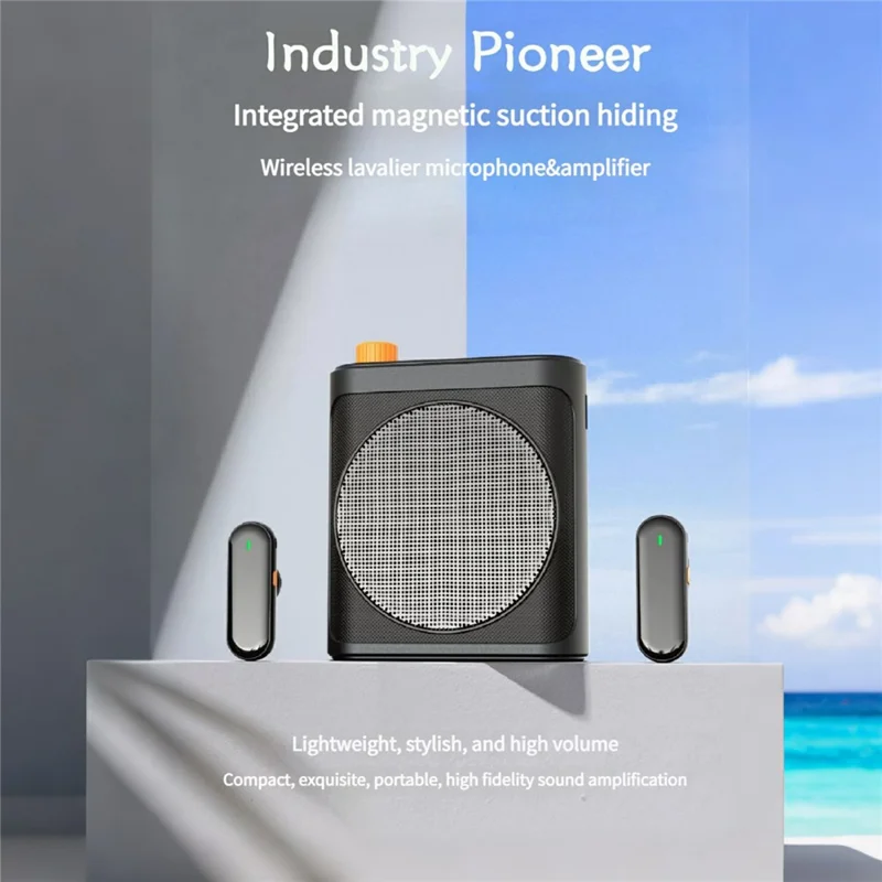 M29 Magnetic Wireless Clip-on Dual Microphone Portable Sound Amplifier for Teaching / Conferences / Performances - White